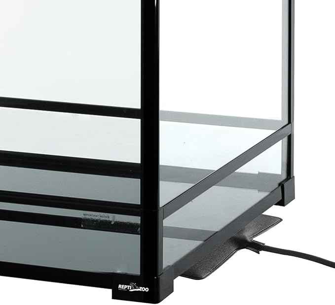 REPTIZOO 60 Gallon Glass Reptile Tank, 24" x 24" x 24" Large Reptile Terrarium Front Opening Terrarium with Double Hinge Door and Top Screen Ventilation, Easy Assembly Enclosure Tank