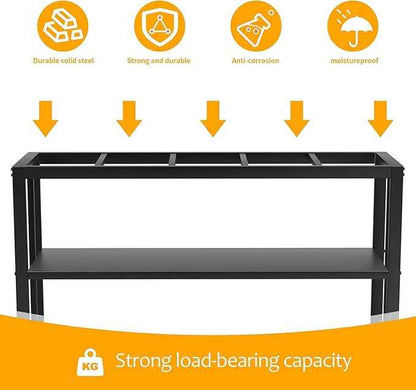 55 Gallon Fish Tank Stand with Storage Shelf, 48.5 x14.9 x 29.2 Inch Aquarium Stand, Turtle Tank, Reptile Terrariums and Breeder Tank Stand, 980LBS Capacity, Black
