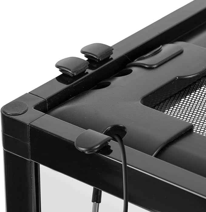 REPTI ZOO Amphibian Habitat Tank 10 Gallon, Full Vision Glass Reptile Terrarium 12" x 12" x 18", Vertical Reptile Tank with Deep Base & Top Screen Ventilation