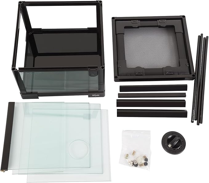 REPTIZOO Amphibian Habitat Tank 10 Gallon, Full Vision Glass Reptile Terrarium 12" x 12" x 18", Vertical Reptile Tank with Deep Base & Top Screen Ventilation