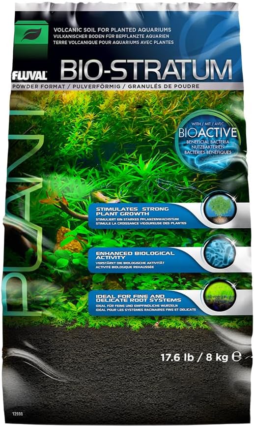 Fluval Natural Mineral-Rich Volcanic Soil Bio Stratum for Planted Tanks, 17.6 lbs. - Aquarium Substrate for Healthy Plant Development, Growth, and Color