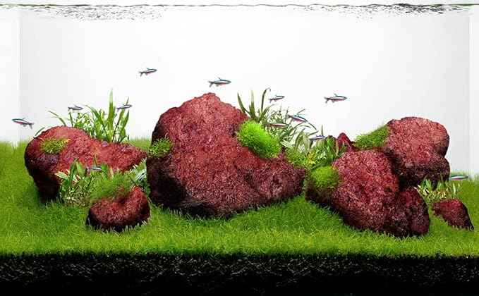 LANDEN Red Lava Stones (16lbs,3~10inch,11pcs) Aquarium Rock for Aquascaping Terrariums, Paludariums,Vivariums, Reptile and Amphibian Enclosures, Fish Tank Decoration Landscape Stone
