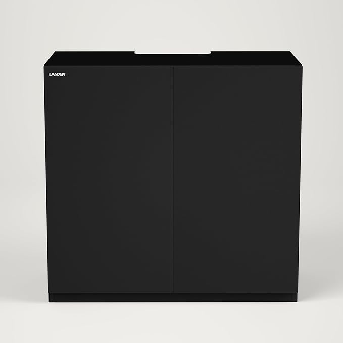 LANDEN Aquarium Wooden Stand and Cabinet, Freshwater/Saltwater Tank Stand, Nano Foam Leveling Mat Included, W35.5xD19.7xH31.5 in, Wooden Matte Black Painted
