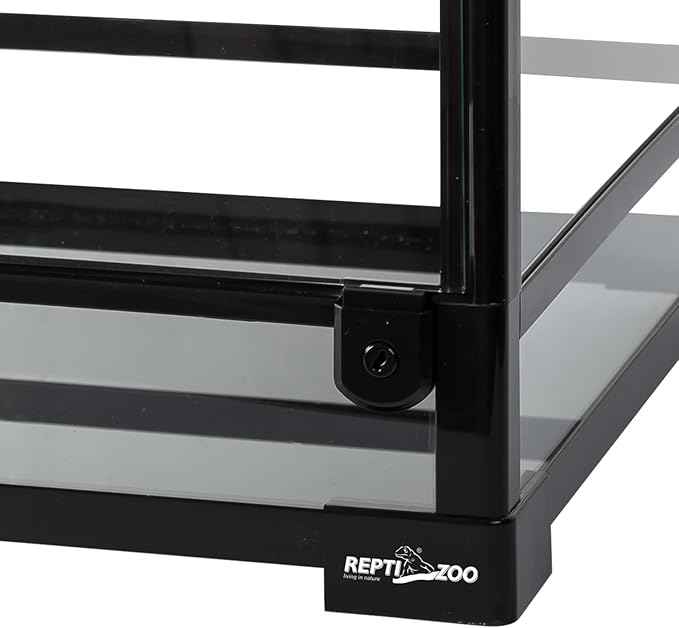 REPTI ZOO Amphibian Habitat Tank 10 Gallon, Full Vision Glass Reptile Terrarium 12" x 12" x 18", Vertical Reptile Tank with Deep Base & Top Screen Ventilation