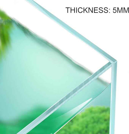 3.5 Gallon Rimless Aquarium, Ultra Clear Low Iron Nano Fish Tank for Bettas, Shrimp, L15×W5.5×H9.8 Glass Thickness 5mm with EVA Foam Leveling Mat