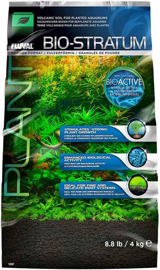 Fluval Natural Mineral-Rich Volcanic Soil Bio Stratum for Planted Tanks, 8.8 lbs. - Aquarium Substrate for Healthy Plant Development, Growth, and Color