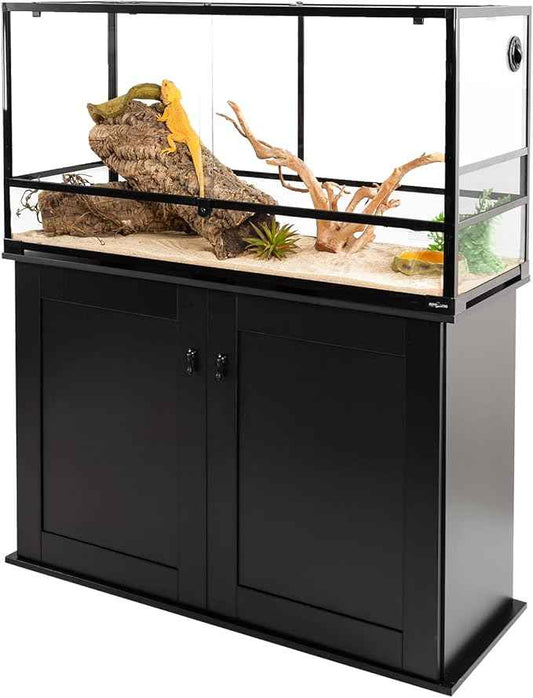 REPTI ZOO Reptile Aquarium Terrarium Wooden Stand and Cabinet with Adjustable Shelf for 48"x18" inch Tanks Cabinet Only)