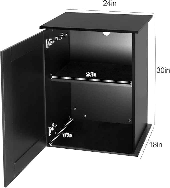 REPTIZOO Reptile Terrarium Stand Wooden Terrarium Cabinet with Storage and Adjustable Shelf, Reptile Tank Stand for 24”Wx18”D Terrarium, Aquarium Stand Fish Tank Stand (Stand Only)