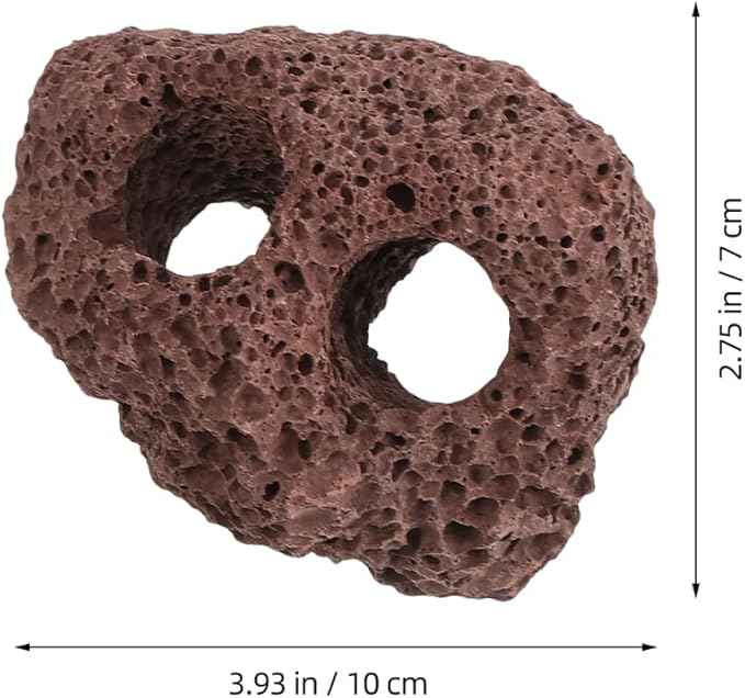 Lava Rock, 6PCS Aquarium Volcanic Stone Plant Fixer Ornaments, Double-Hole Fish Tank Rocks Ornament for Aquascaping, Fish Tank, Terrarium and Landscape Design