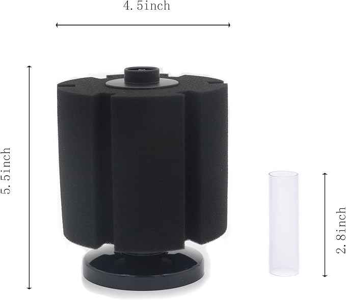 ALEGI 2 Pcs Large Sponge Filter Kit with Airline Tubing, Air Pump Valves, Suction Cups for 125 Gallon Tank