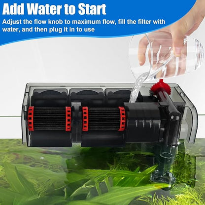 AQQA Hang-on-Back Aquarium Filter 20-50 Gallon (10W 125 GPH)