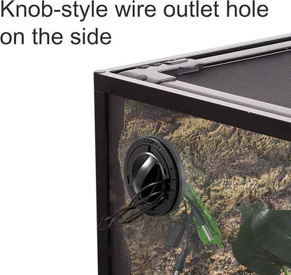 REPTI ZOO 67Gallon Reptile Large Terrarium Upgrade Glass Front Opening Tank Sliding Door with Screen Ventilation Reptile Terrarium About 48" x 18" x 18"(Knock-Down)
