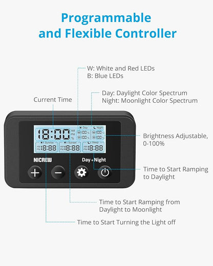 NICREW Clip on Aquarium Light with Timer