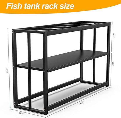 55 Gallon Fish Tank Stand with Storage Shelf, 48.5 x14.9 x 29.2 Inch Aquarium Stand, Turtle Tank, Reptile Terrariums and Breeder Tank Stand, 980LBS Capacity, Black