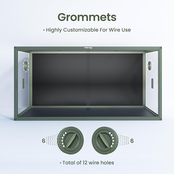 120 Gallon (48" x 24" x 24") Reptile Tank with Sliding Door Top Screen Ventilation, Front Opening Reptile Enclosure for Easy Maintenance