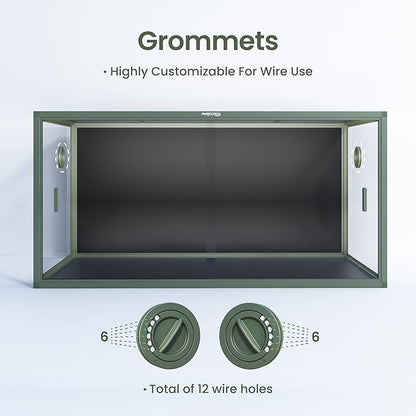 120 Gallon (48" x 24" x 24") Reptile Tank with Sliding Door Top Screen Ventilation, Front Opening Reptile Enclosure for Easy Maintenance