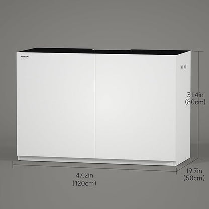 LANDEN 47" Long White Aquarium Wooden Stand and Cabinet
