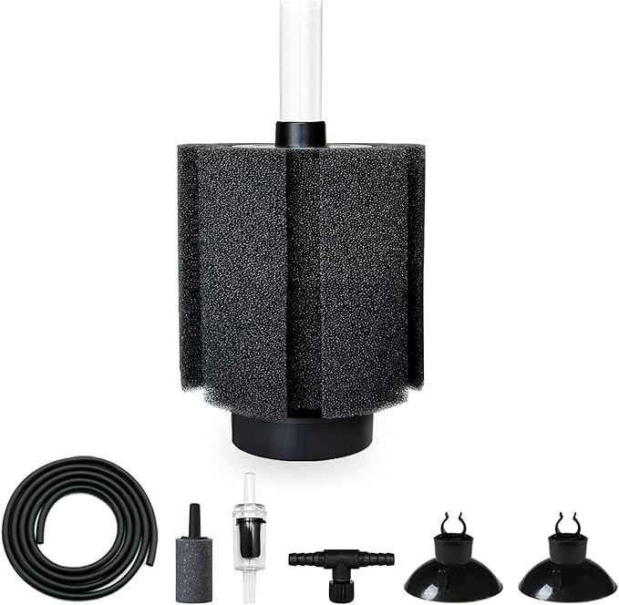 50-60 Gal Aquarium Sponge Filter with Ceramic Media and Bubble Diffuser, Quiet Fish Tank Filters