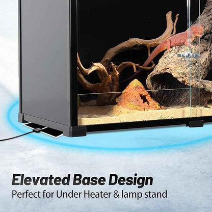REPTI ZOO 50 Gallon Reptile Tank, 36" X 18" X 18" Reptile Terrarium, Black-Tinted ECO Glass Enclosure with Sliding Door & Mesh Top, Secure & Low-Stress Habitat for Bearded Dragon, Gecko, Snake, Lizard