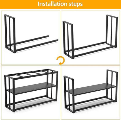55 Gallon Fish Tank Stand with Storage Shelf, 48.5 x14.9 x 29.2 Inch Aquarium Stand, Turtle Tank, Reptile Terrariums and Breeder Tank Stand, 980LBS Capacity, Black
