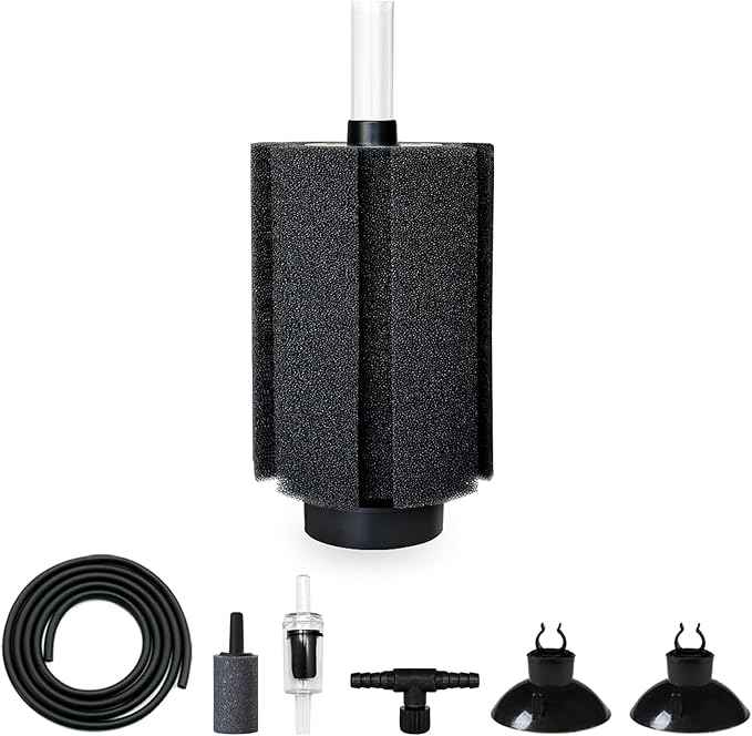 Aquarium Large Sponge Filter 80-90 Gal with Air Stone and Bio Ceramic Media, Quiet Sponge Filter for Fry, Betta, Shrimp Aquarium Fish Tank