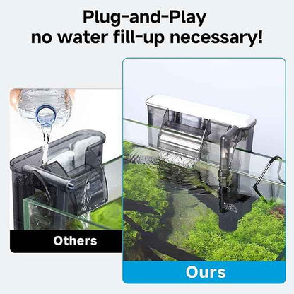 AQQA Quiet 20-30 Gallon Fish Tank Filters - Auto Start Hang on Back Aquarium Filter, 6W/ 8W Adjustable Flow, Deodorization Decontamination Filter System AQ168 (6W 158GPH)