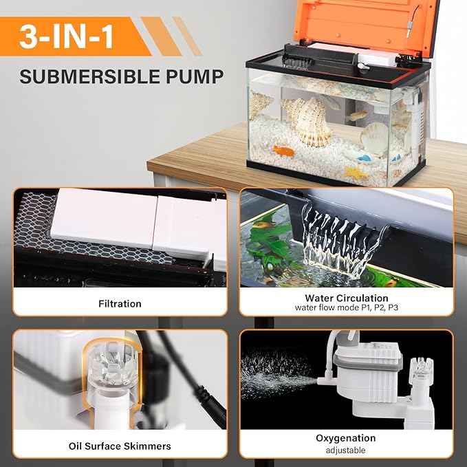 hygger Smart Aquarium Starter Kit, Glass Fish Tank with 24/7 Mode Light, Heater, Water Pump, Filter Media, Auto Feeder,Water Changer, Cleaning Tool, Fishing Net,Timer Automatic Switch (10 Gallon)