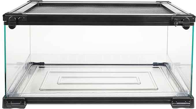 Zilla QuickBuild Reptile 10 Gallon Glass Terrarium Habitat with Bedding Tray For Geckos, Snakes, Lizards, Frogs, Turtles, and Tortoises, 20" x 12" x 10"