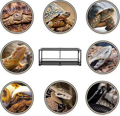 REPTIZOO 67 Gallon Reptile Large Terrarium Newly Upgraded All Glass 48" x 18" x 18" Double Hinge Door with Top Ventilation Reptile Terrarium(Knock-Down)