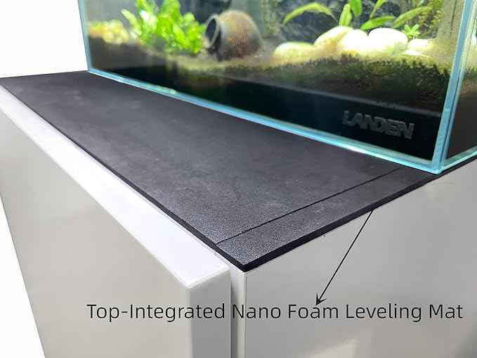 LANDEN Aquarium Wooden Stand and Cabinet for up to 72.2 Gal Tank, Fish Reptile Sea Salt WaterTank Stand, Nano Foam Leveling Mat Included, W47.2xD19.7xH31.5 in, Wooden Matte White Painted(Stand Only)
