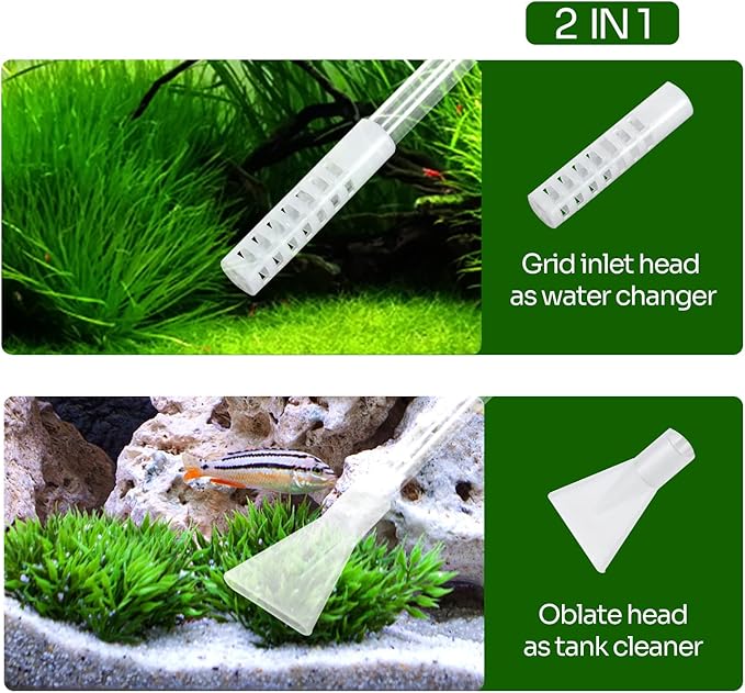 REPTIZOO 15 Gallon Full Glass Reptile Terrarium 12" x 12" x 24" Knock-Down Glass Tank and Siphon Gravel Cleaner Set, Small Habitat for Lizards, Tree Frogs, Arboreal Geckos