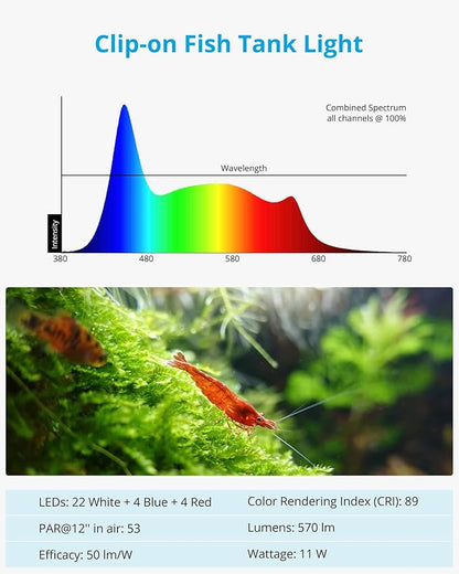 NICREW Clip on Aquarium Light with Timer