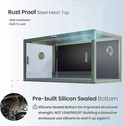 50 Gallon Reptile Enclosure for Easy Maintenance, Front Opening Reptile Tank with Top Screen Ventilation & Glass Sliding Door 36''x18''x18''