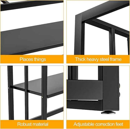 55 Gallon Fish Tank Stand with Storage Shelf, 48.5 x14.9 x 29.2 Inch Aquarium Stand, Turtle Tank, Reptile Terrariums and Breeder Tank Stand, 980LBS Capacity, Black