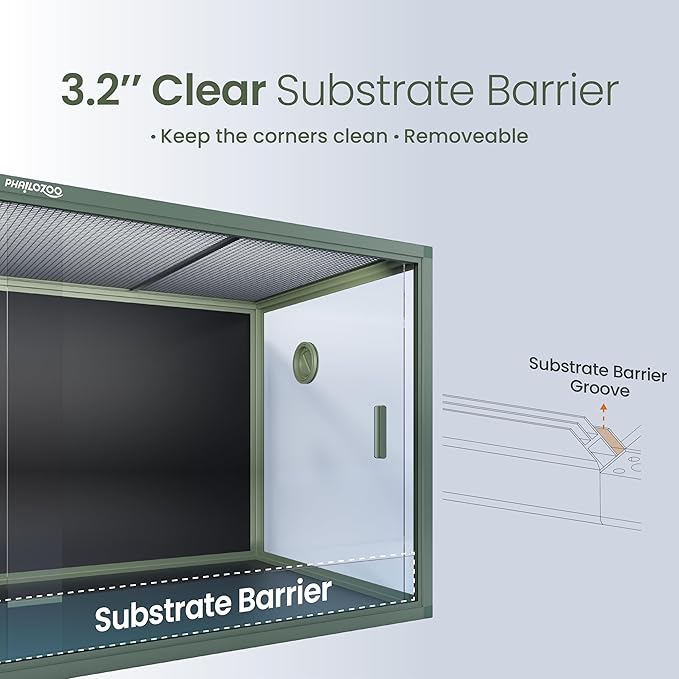 120 Gallon (48" x 24" x 24") Reptile Tank with Sliding Door Top Screen Ventilation, Front Opening Reptile Enclosure for Easy Maintenance