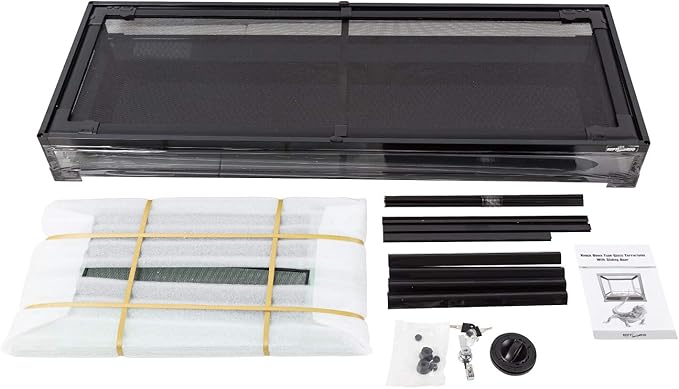REPTIZOO 67 Gallon Reptile Large Terrarium Newly Upgraded All Glass 48" x 18" x 18" Double Hinge Door with Top Ventilation Reptile Terrarium(Knock-Down)