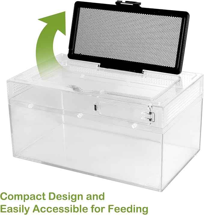 Reptile PC Terrarium Amphibian Tank Spider Enclosure Snake Cage 7x11.8x5.9inch Suitable for breeding Leopard Gecko,Frog,Hermit Crab,Lizards,Isopod,Tarantula,Turtles,Chameleons,Jumping Spiders