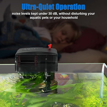 AQQA Hang-on-Back Aquarium Filter 5-20 Gallon (5W 80GPH)