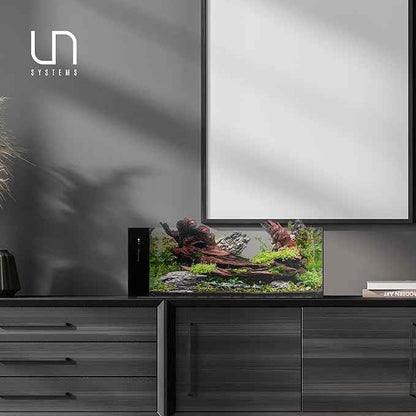 Ultum Nature Systems Dual AIO - Freshwater/Saltwater Compatible All in One Rimless Tank with Triple Chamber Filtration System, Integrated Filter Aquarium w/Leveling Mat - 21 Gallon, 90LA, Black