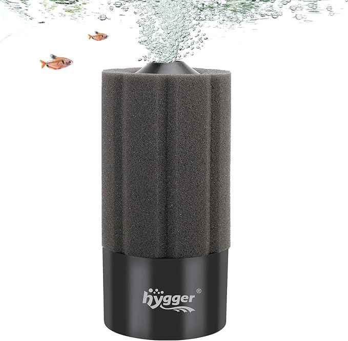 hygger Aquarium Sponge Filter 20-55 Gallon Fish Tank Filter for Breeding Fry Shrimp Snails Betta Air-Powered Filter with Reusable Biochemical Ball Spare Sponge Foam Filter