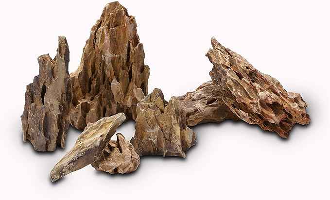 LANDEN Natural Dragon Stones (16lbs, 2~8 inches,7-8pcs) for Aquascaping Terrariums, Paludariums,Vivariums, Reptile and Amphibian Enclosures