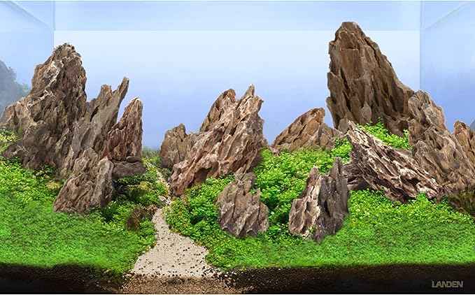 LANDEN Natural Dragon Stones (16lbs, 2~8 inches,7-8pcs) for Aquascaping Terrariums, Paludariums,Vivariums, Reptile and Amphibian Enclosures