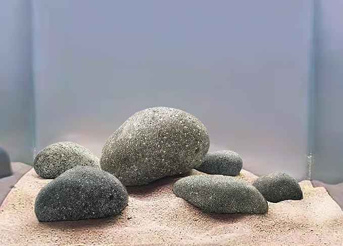 LANDEN Taiji Stone Natural Rocks(18lbs, 2~9 inches,6pcs) for Aquascape and Bonsai, Aquarium, Paludarium, Fish Tank Decoration Rocks, Landscaping Model Stone
