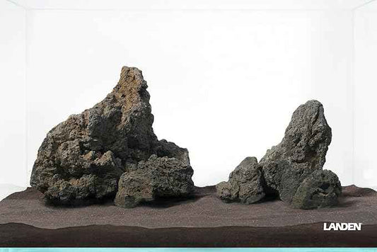 LANDEN Black Icelandic Lava Stone Natural Rocks (18lbs, 3~11 inches,11pcs) for Aquariums, Paludariums, Terrariums, Caves and Rocky Peaks, Mountainous Desert Landscapes