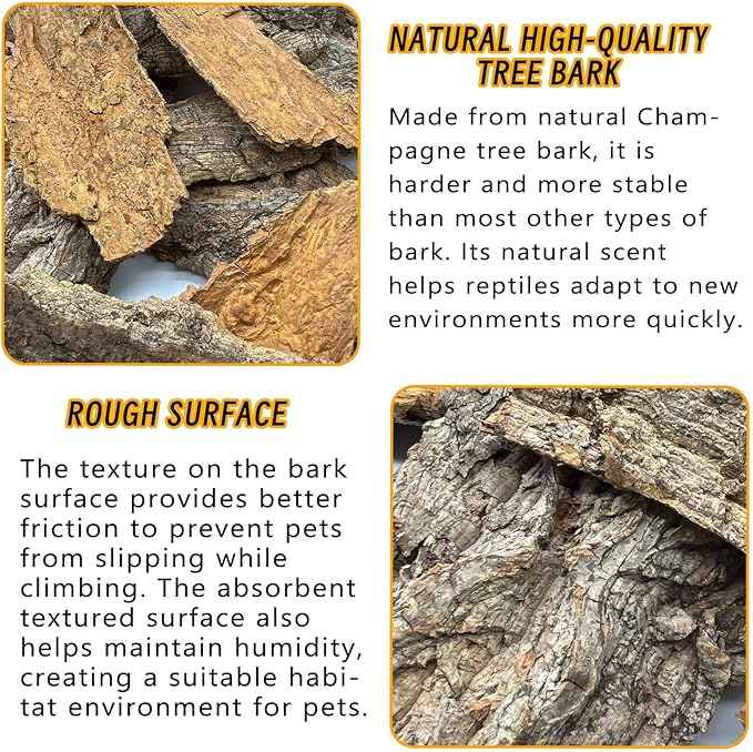 Natural Cork Bark for Terrariums, Habitats, and Enclosures (1.4 LB)