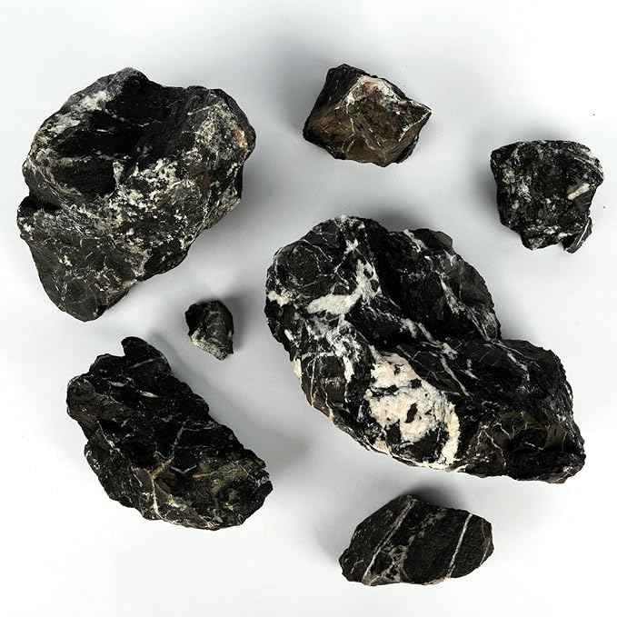 LANDEN Natural Tonwa Stones Slate Stones for Aquariums Terrariums, Paludarium,Vivariums, Reptile and Amphibian Enclosures (17lbs, 2 to 8 inches)