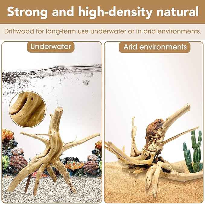 Natural Large Spiderwood Driftwood for Aquarium Decor Rptile Fish Tank Decoration Assort Branch 11-14'' 2 Pcs