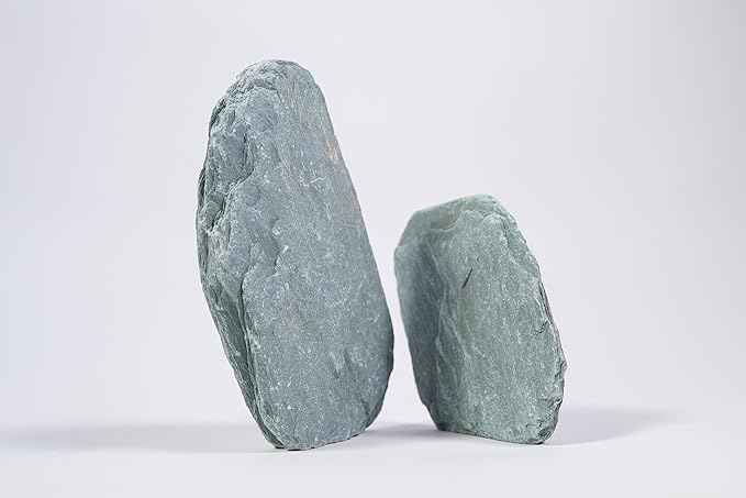 LANDEN River Slate Stone Natural Rocks(18lbs, 3~9 inches,13pcs) for Aquariums, paludariums, Terrariums, Reptile, and Amphibian Enclosures Decorative of Stream's Caves and Caverns