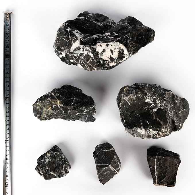 LANDEN Natural Tonwa Stones Slate Stones for Aquariums Terrariums, Paludarium,Vivariums, Reptile and Amphibian Enclosures (17lbs, 2 to 8 inches)