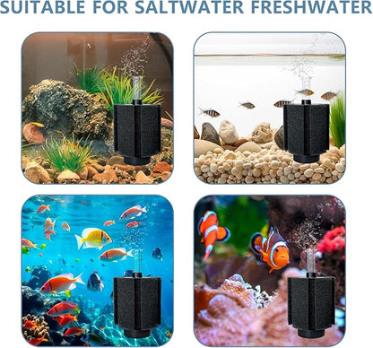125-150 Gal Extra Large Aquarium Sponge Filter with Air Stone and Ceramic Media | 4 Pack